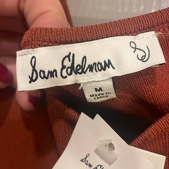 Sam Edelman burnt orange, sweater tank w/cross front - Picture 2 of 3